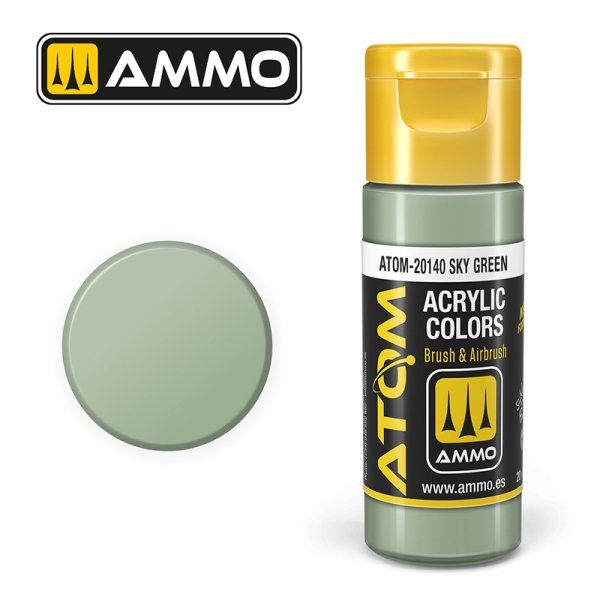 AMMO of Mig Jimenez 20140 ATOM COLOR Sky Green 20ml