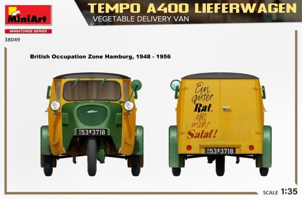 MiniArt 38049 TEMPO A400 LIEFERWAGEN. VEGETABLE DELIVERY VAN 1/35
