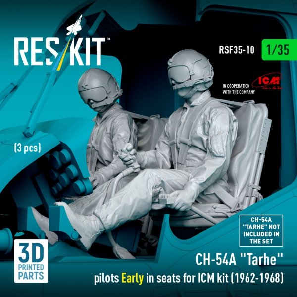 RESKIT RSF35-0010 CH-54A &quot;Tarhe&quot; pilots Early in seats for ICM kit (1962-1968) (3 pcs) (3D Printed) 1/35
