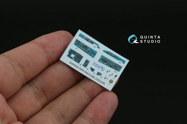 Quinta Studio QD72227 MiG-21bis early 3D-Printed &amp; coloured Interior on decal paper ( Eduard ) 1/72