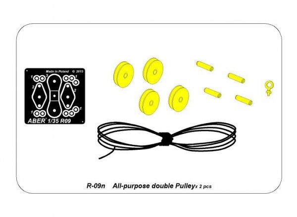 Aber R-09N Uniwersalny bloczek podwójny 2 szt. / All-purpose double Pulley x2 pcs. 1/35