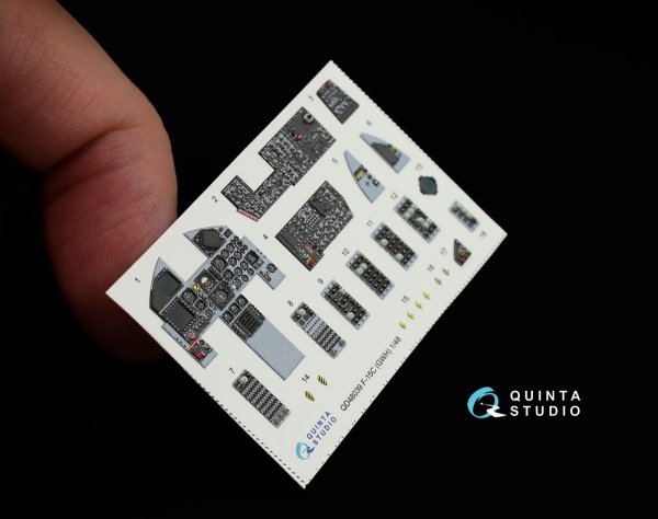 Quinta Studio QD48039 F-15C 3D-Printed &amp; coloured Interior on decal paper (for GWH kit) 1/48