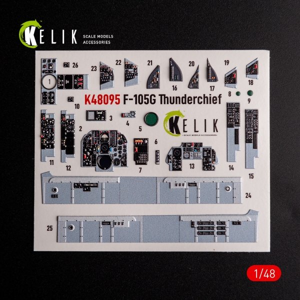 KELIK K48095 F-105G Thunderchief - interior 3D decals for HobbyBoss kit 1/48