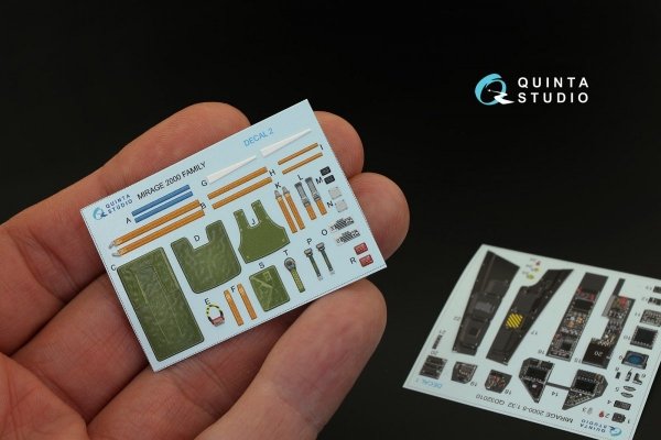 Quinta Studio QD32010 Mirage 2000-5 3D-Printed &amp; coloured Interior on decal paper (for Kitty Hawk kit) 1/32
