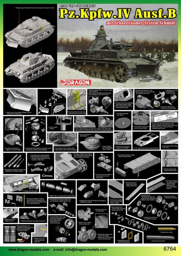 Dragon 6764 Pz.Kpfw.IV Ausf.B mit Schneeraumer System Schmidt (1:35)