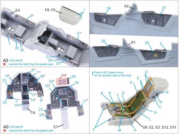 Quinta Studio QD48117 Mirage 2000N 3D-Printed &amp; coloured Interior on decal paper (Kinetic) 1/48