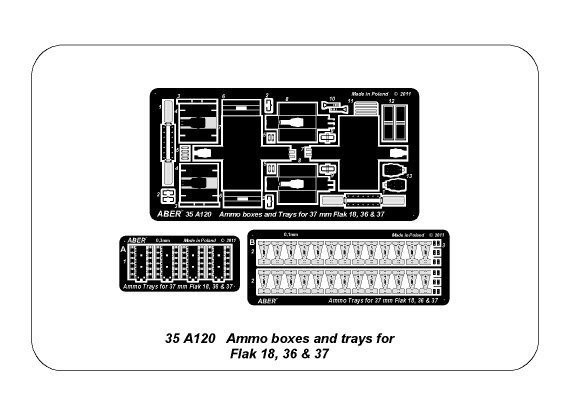 Aber 35A120 Ammo boxes Flak 18; 36 and 37 (1:35)