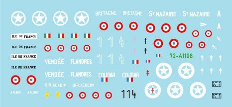 Star Decals 72-A1108 FFI # 1 Captured German tanks. French Resistance - Forces Françaises de l'Intérieur 1/72