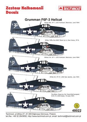 Techmod 48022 - Grumman F6F-3 Hellcat (1:48)