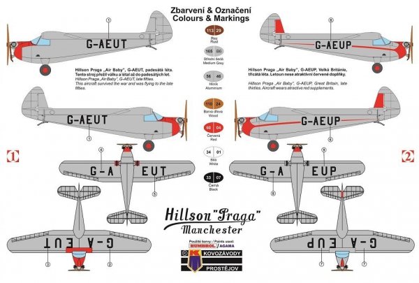 Kozavody Prostejov KPM0094 Hilson/Praga E-114B Air Baby (1:72)