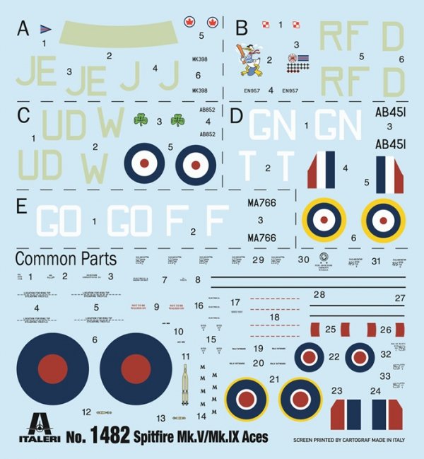 Italeri 1482 Spitfire Mk.V / Mk.IX Aces 1/72