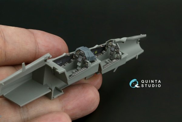 Quinta Studio QD+72137 Mirage 2000N 3D-Printed &amp; coloured Interior on decal paper (Dream Model) (with 3D-printed resin part)  1/72