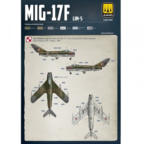 AMMO by Mig Jimenez 8509 MiG-17F / LIM-5 Poland-Cuba-Angola 1/48