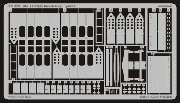 Eduard 72437 He 111H-6 bomb bay 1/72 HASEGAWA