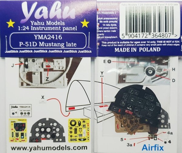 Yahu YMA2416 P-51D Mustang Late (For Airfix) 1/24