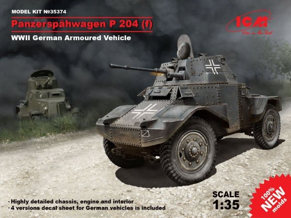 ICM 35374 Panzerspahwagen P 204 (f) WWII German Armoured Vehicle