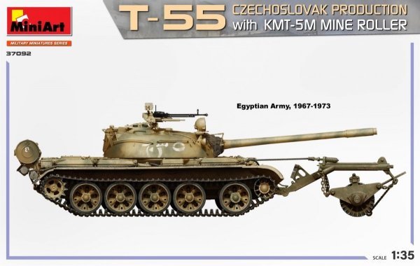MiniArt 37092 T-55 CZECHOSLOVAK PRODUCTION with KMT-5M MINE ROLLER 1/35