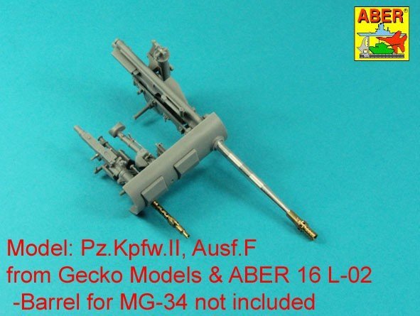 Aber 16L-23 Lufa do działka 2cm Kw.K. 30 do niemieckich czołgów Panzer II Sd.Kfz.121 / Barrel for 2 cm Kw.K. 30 for German Light Tanks Pz.Kpfw. II, Ausf. A-F (Sd.Kfz.121) 1/16