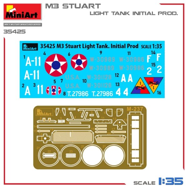 MiniArt 35425 M3 STUART LIGHT TANK, INITIAL PROD 1/35