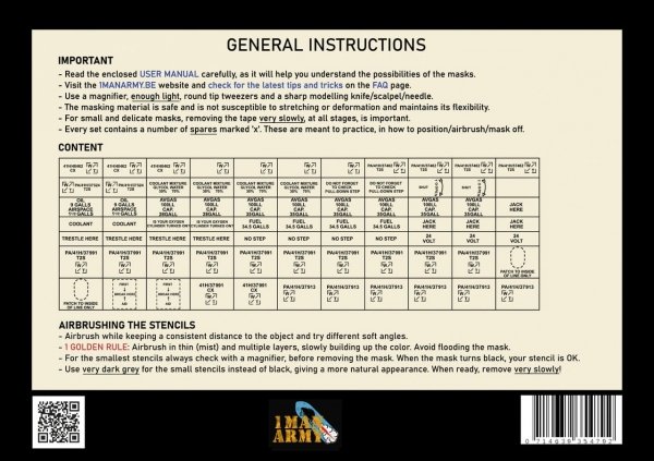 1 Man Army 48GEN301 Hurricane I/II Data Stencils 1/48