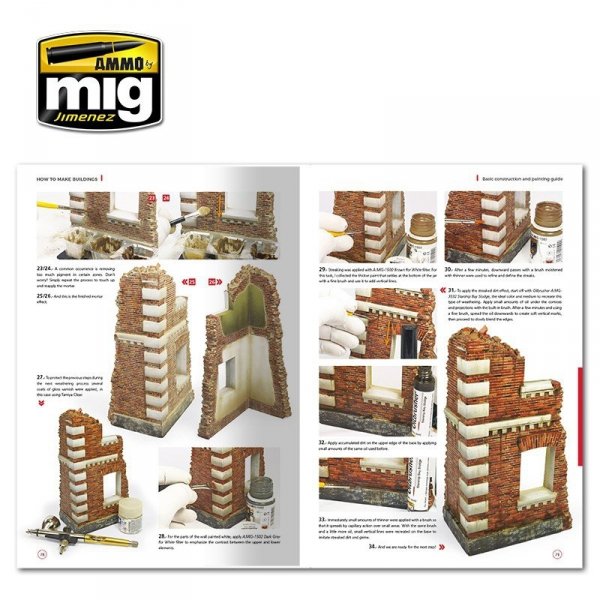 AMMO of Mig Jimenez 6135 HOW TO MAKE BUILDINGS. BASIC CONSTRUCTION AND PAINTING GUIDE (English)