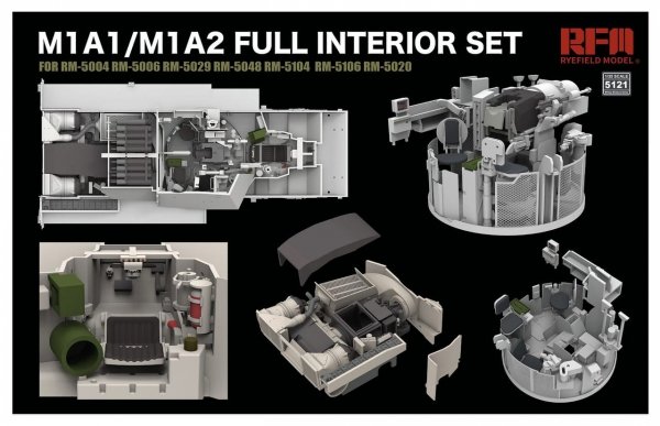 Rye Field Model 5121 M1A1 / M1A2 Abrams Full Interior Set 1/35