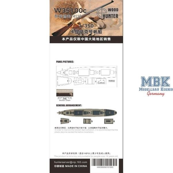 Wood Hunter W35100 Cutty Sark sailing ship ( for Academy 14110 ) 1/350