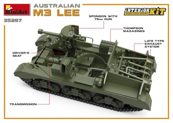 MiniArt 35287 AUSTRALIAN M3 LEE. INTERIOR KIT 1/35