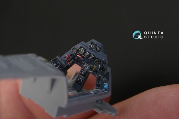 Quinta Studio QD48156 FW 190A-5 3D-Printed &amp; coloured Interior on decal paper (for Hasegawa kit) 1/48