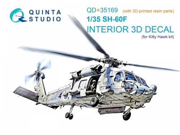 Quinta Studio QD+35169 SH-60F Seahawk 3D-Printed &amp; coloured Interior on decal paper (Kitty Hawk) (with 3D-printed resin parts) 1/35