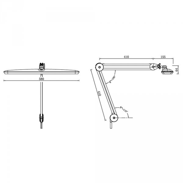 Ledowa lampa na biurko 20W Energooszczędna bezcieniowa Biała / Led desk lamp 20W energy saving shadowless White (9503)
