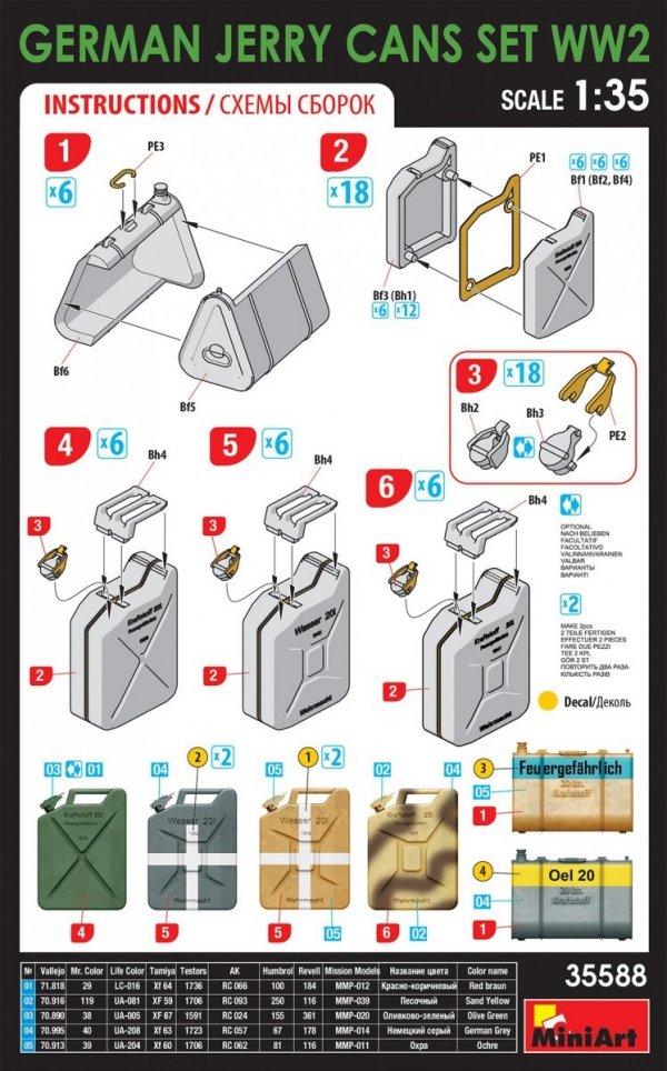 MiniArt 35588 German Jerry Can Set WWII 1/35