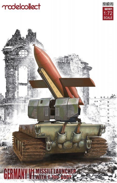 Modelcollect UA72071 Germany V1 Missile Launcher with E-100 Body 1/72