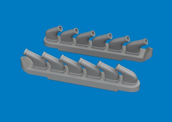 Eduard 672445 P-51D exhaust stacks PRINT for ARMA HOBBY 1/72