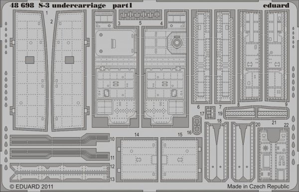Eduard 48698 S-3 undercarriage 1/48 Italeri