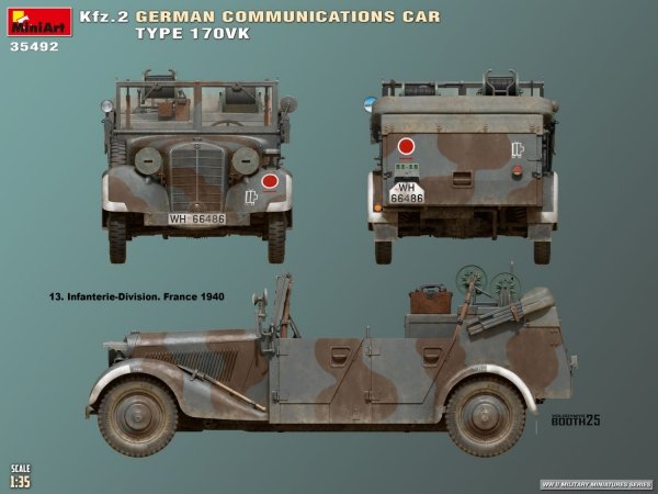 Mini Art 35492 Kfz.2 German Communications Car Type 170VK 1/35