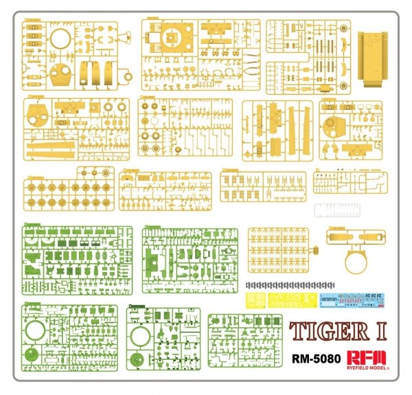 Rye Field Model 5080 Tiger I Late Production Zimmerit &amp; Full Interior 1/35