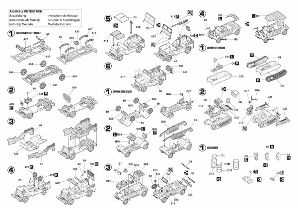 Hobby 2000 72705 WWII Light Military Vehicles Set – Academy  + CARTOGRAF1/72