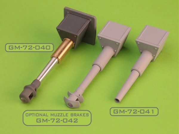 Master GM-72-041 Sturmhaubitze 42 - 10,5 cm StuH 42 L/28  - lufa działa wraz z żywiczną osłoną jarzma (wersja z prostą lufą bez hamulca wylotowego) 1/72