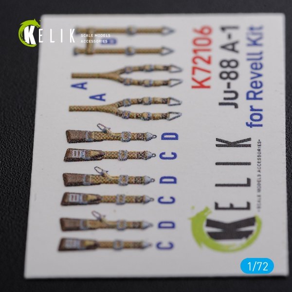 KELIK K72106 Ju-88 A-1 interior 3D decals for Revell kit 1/72