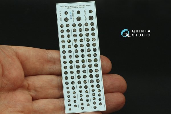 Quinta Studio QD32243 US WWII Cockpit instrument gauges without bezels 3D-Printed &amp; coloured Interior on decal paper (All Kits) 1/32