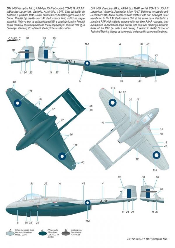 Special Hobby 72383 DH.100 Vampire Mk. I 'RAF, RAAF and Armée de l'Air' 1/72