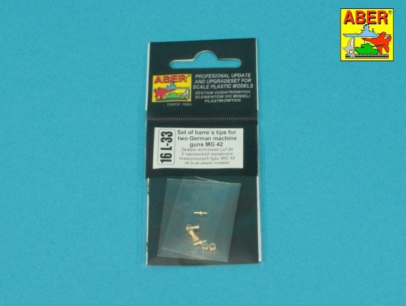 Aber 16L-33 Set of Barrel Tips for Two German Machine Guns / Zestaw końcówek luf do dwóch niemieckich karabinów maszynowych MG42 1/16