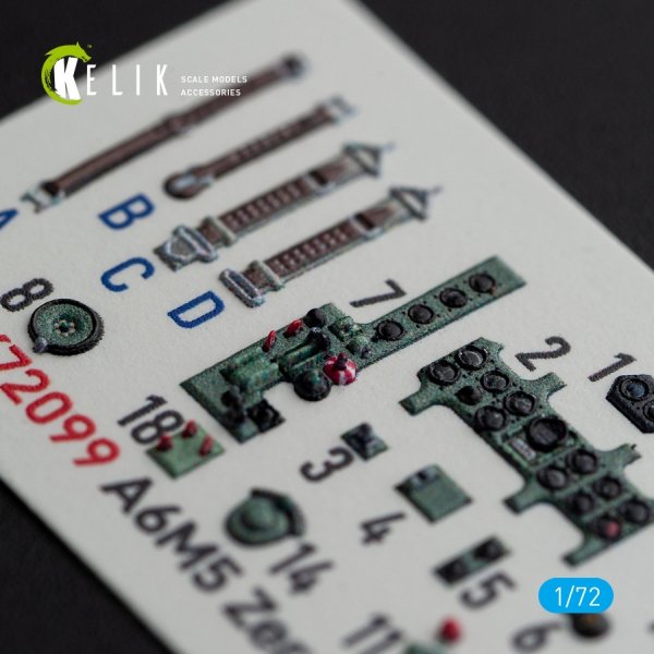 KELIK K72099 A6M5 Zero - interior 3D decals for Tamiya kit 1/72