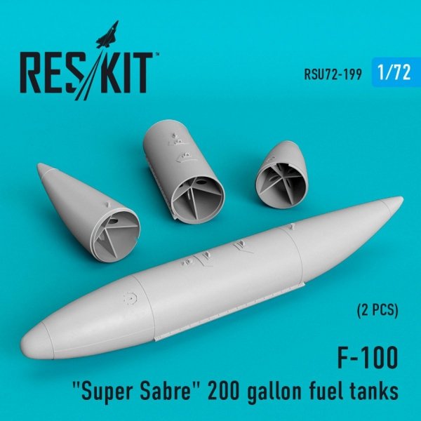 RESKIT RSU72-0199 F-100 &quot;SUPER SABRE&quot; 200 GALLON FUEL TANKS 1/72