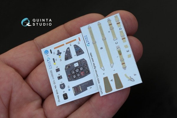 Quinta Studio QD32017 Me 163B 3D-Printed &amp; coloured Interior on decal paper (for Meng kit) 1/32
