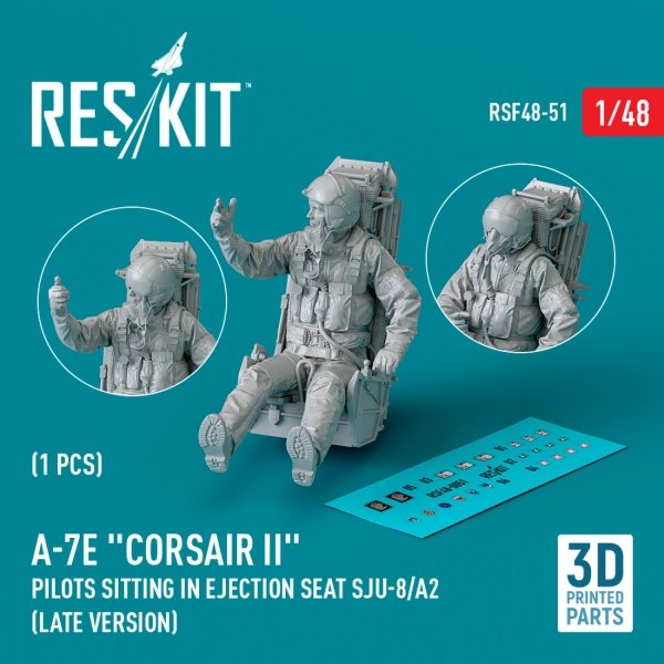 RESKIT RSF48-0051 A-7E &quot;Corsair II&quot; pilot sitting in ejection seat SJU-8/A2 (late version) (3D Printed) (1 pcs) 1/48