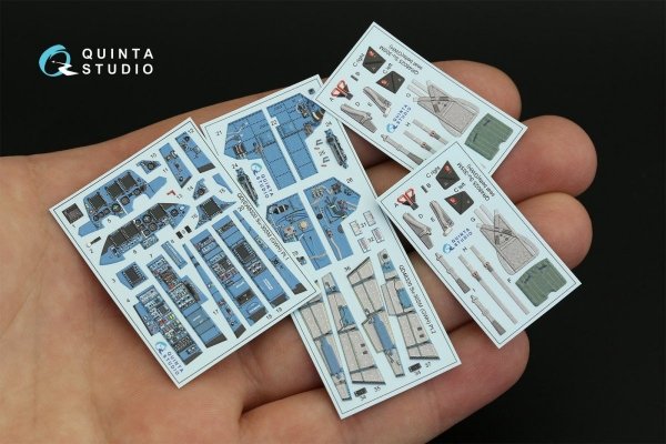 Quinta Studio QD48320 Su-30SM 3D-Printed &amp; coloured Interior on decal paper (GWH) 1/48