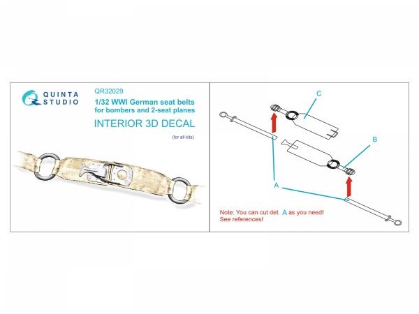 Quinta Studio QR32029 WWI German seats Belts for bombers 1/32