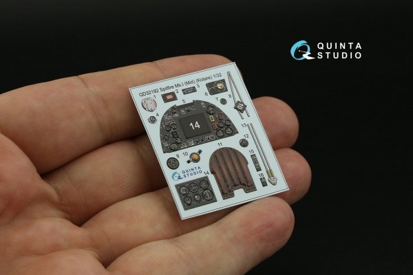 Quinta Studio QD32192 Spitfire Mk.1 (Mid) 3D-Printed &amp; coloured Interior on decal paper (Kotare) 1/32
